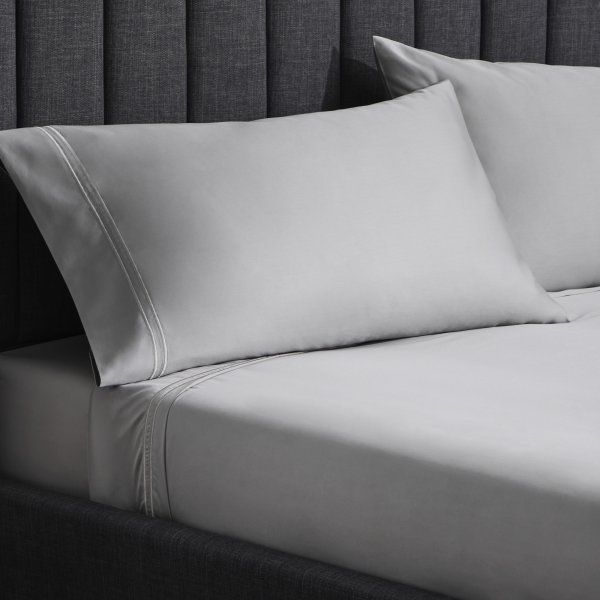 Malouf Juego de Fundas para Almohada Algodón Smoke